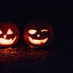 Two funny jack-o-lanterns