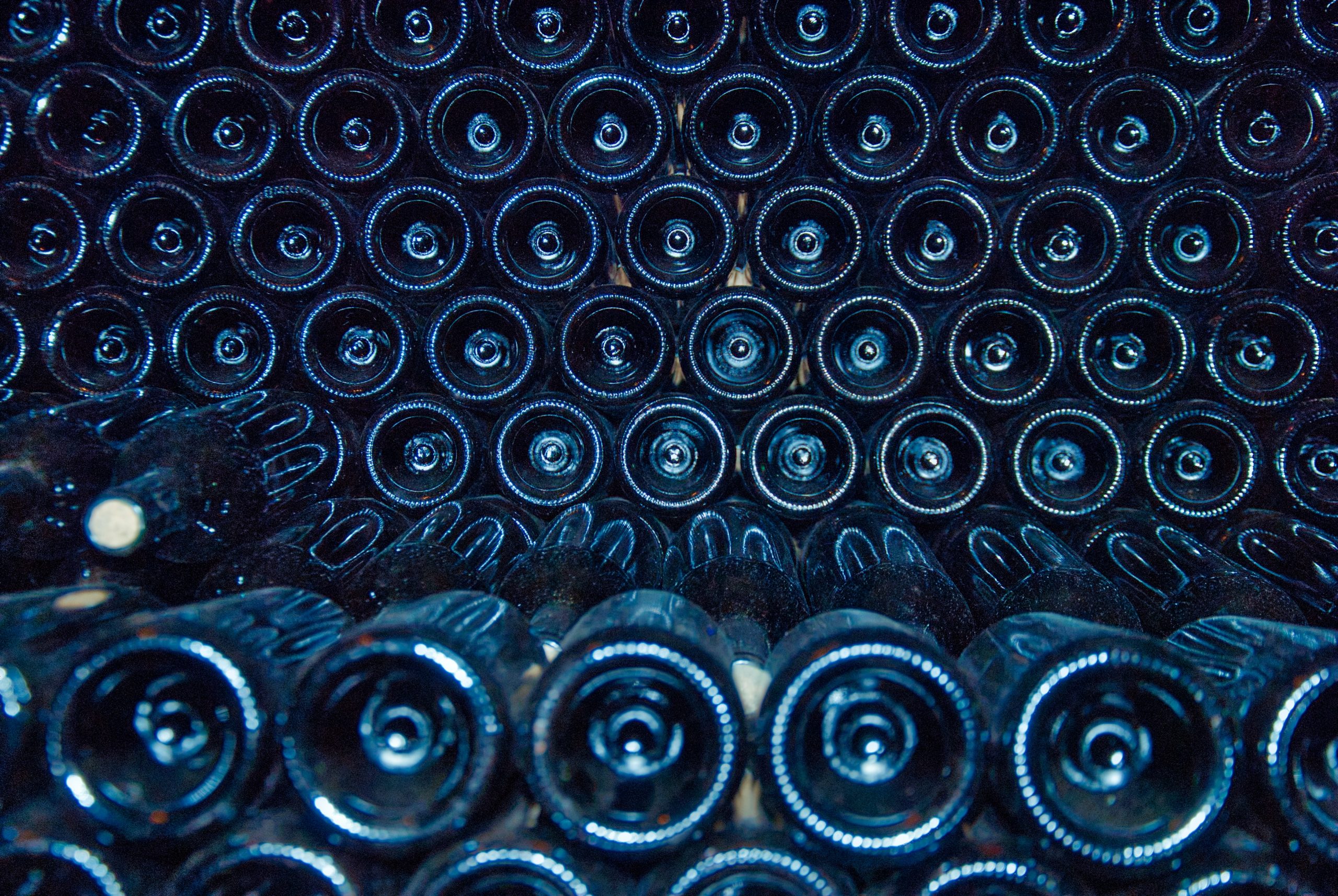 Bottles of Wine Aging