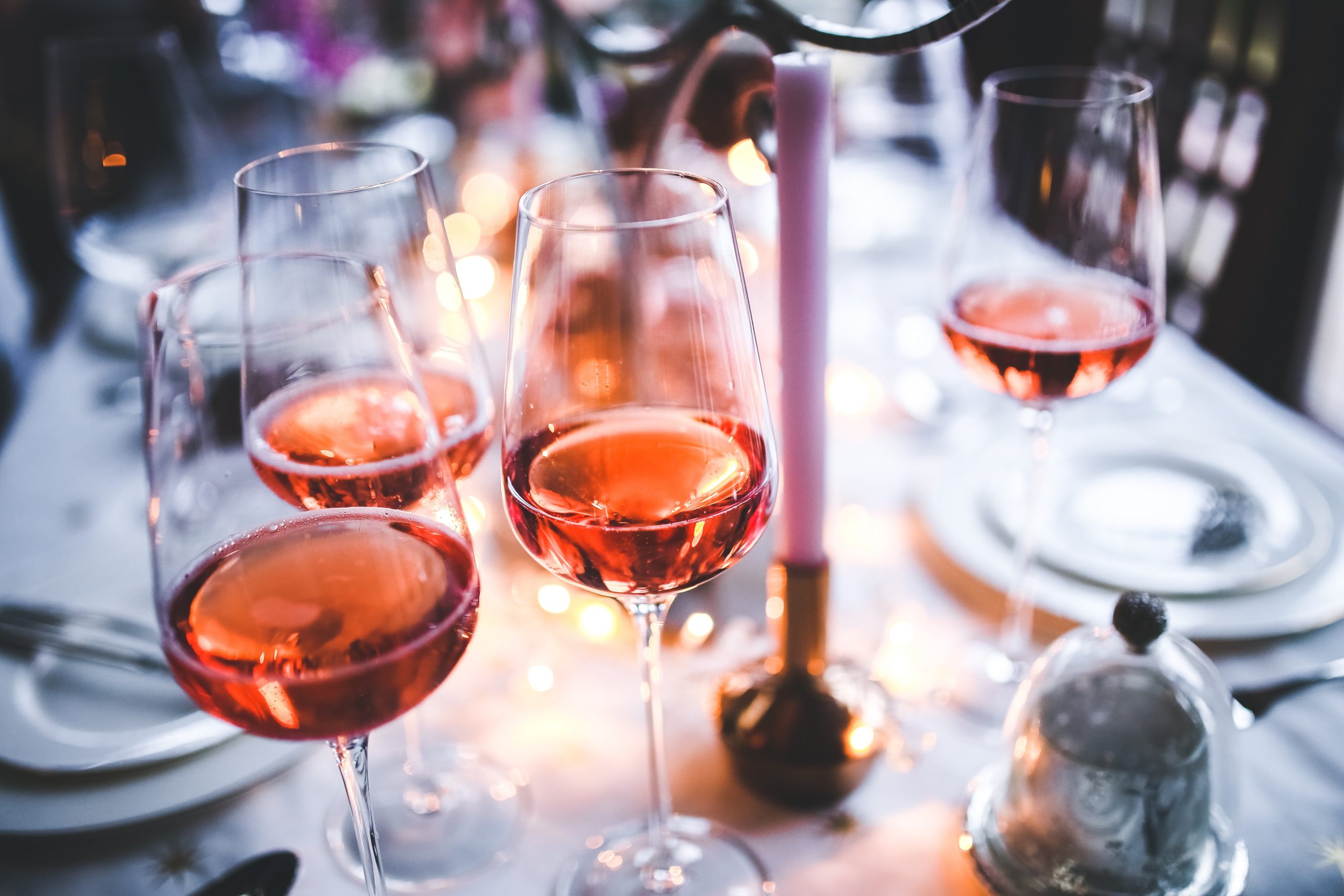 glasses of rosè wine