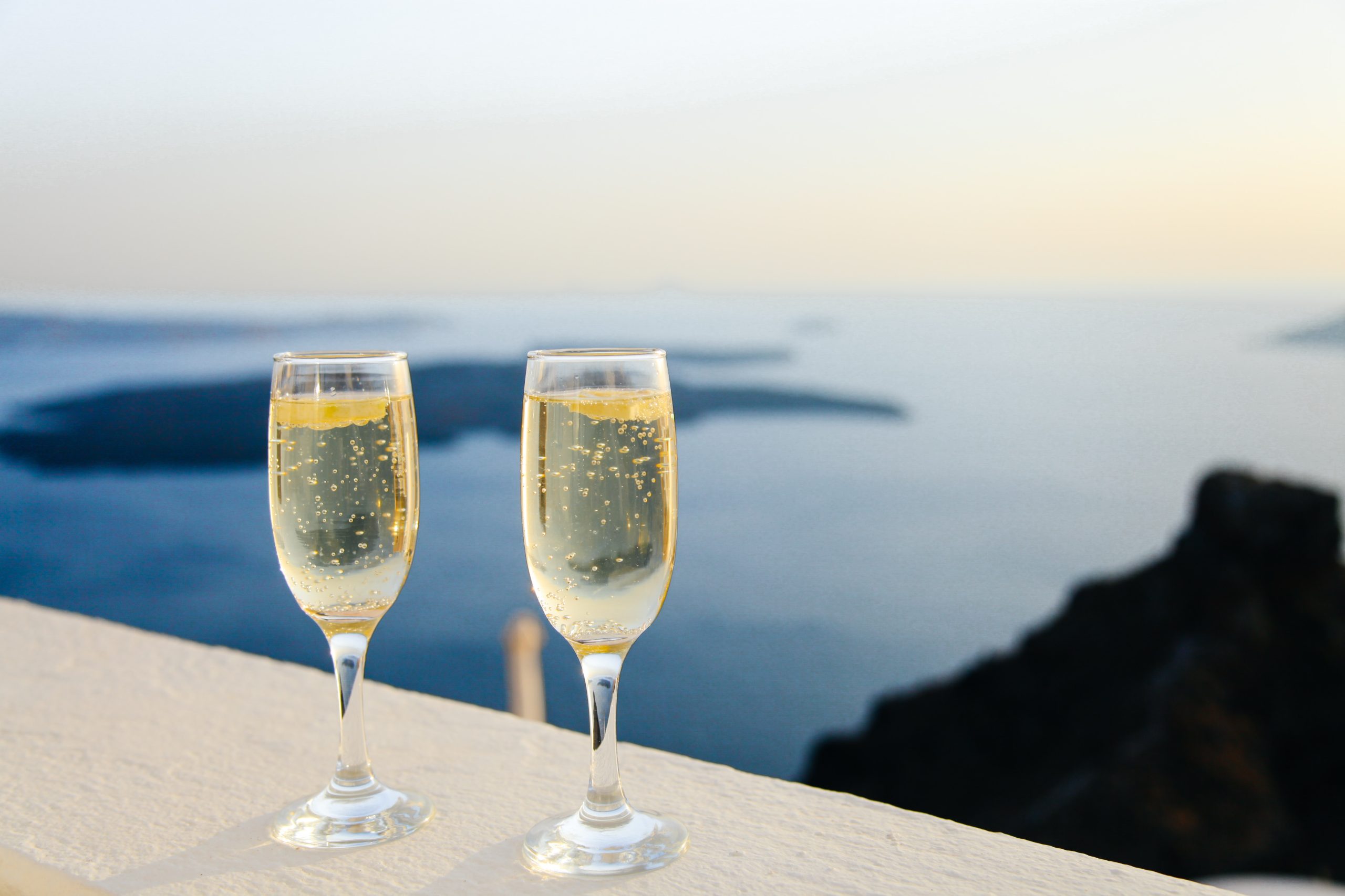 champagne to celebrate New Years on vacation